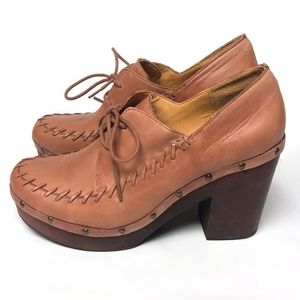 Anthropologie Latigo Wren Booties Lace Up Leather